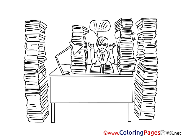 Office Books download printable Coloring Pages