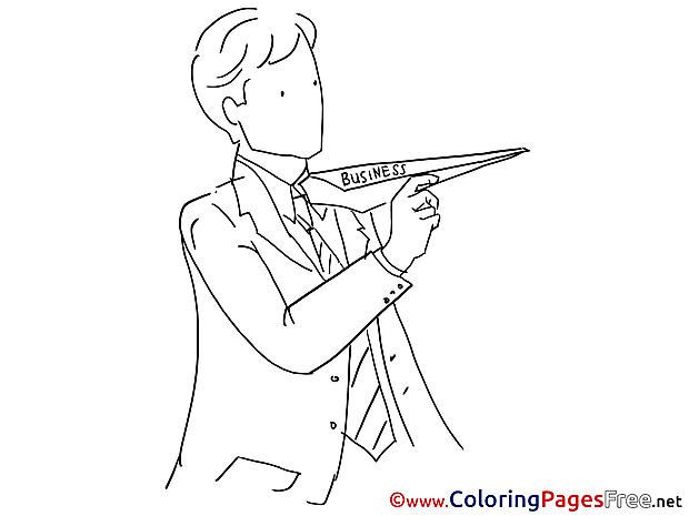 Plane Business Children download Colouring Page