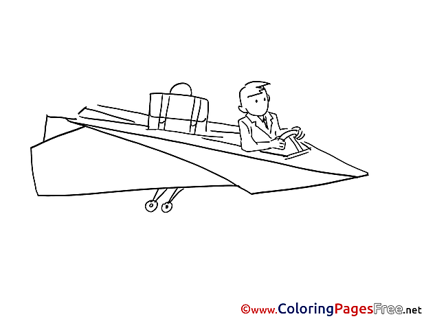 Plane Business download Colouring Sheet free