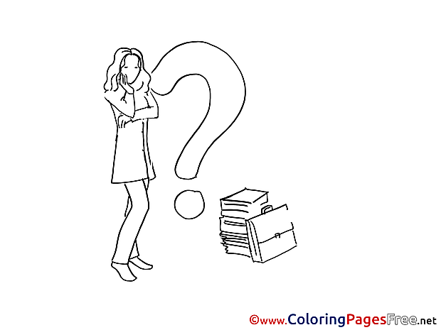 Problem Woman download Colouring Sheet free