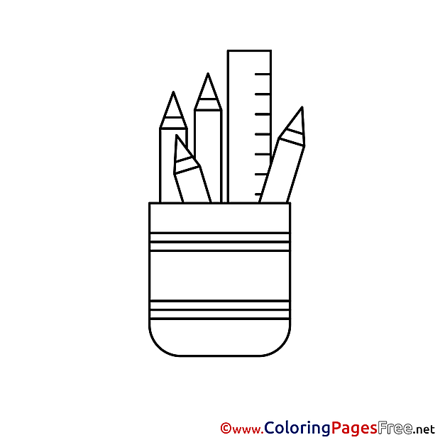 Stationery Kids free Coloring Page