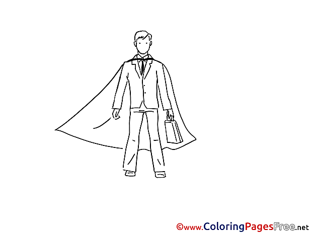 Superman Businessman Children Coloring Pages free