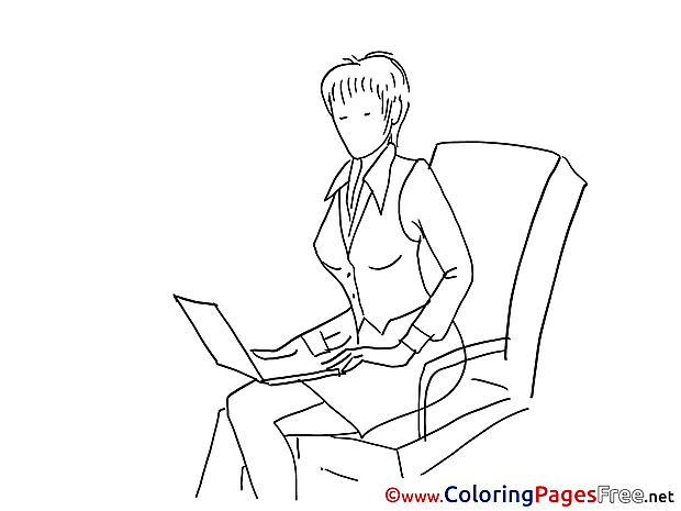 Woman works Children Coloring Pages free