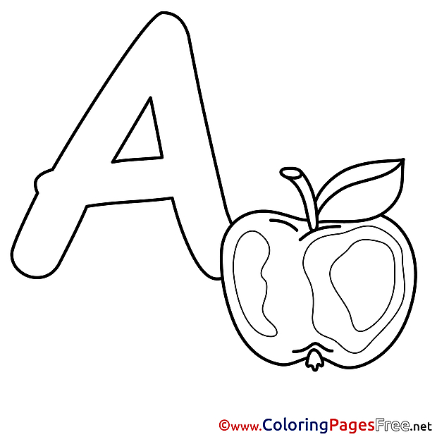 Apple Alphabet free Coloring Pages