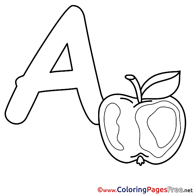 Apple Alphabet free Coloring Pages