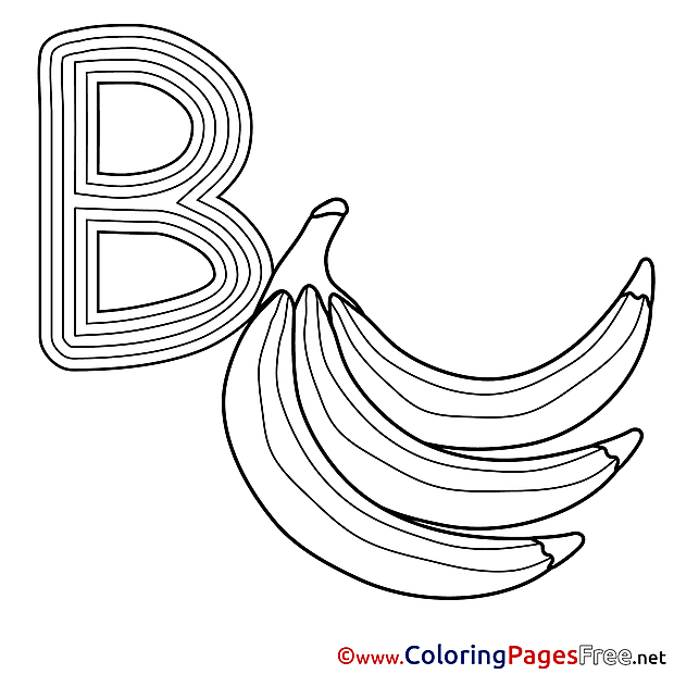 Banana printable Alphabet Coloring Sheets