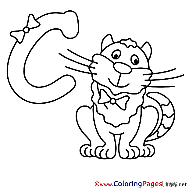 Cat Coloring Pages Alphabet