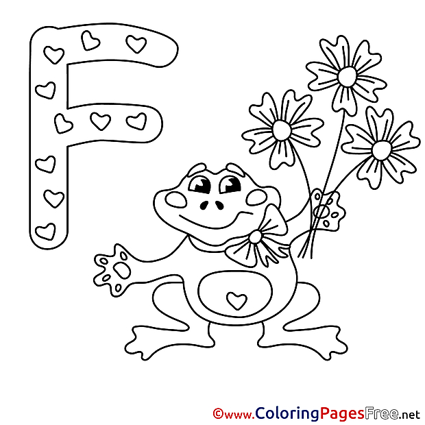 Frog Kids Alphabet Coloring Pages