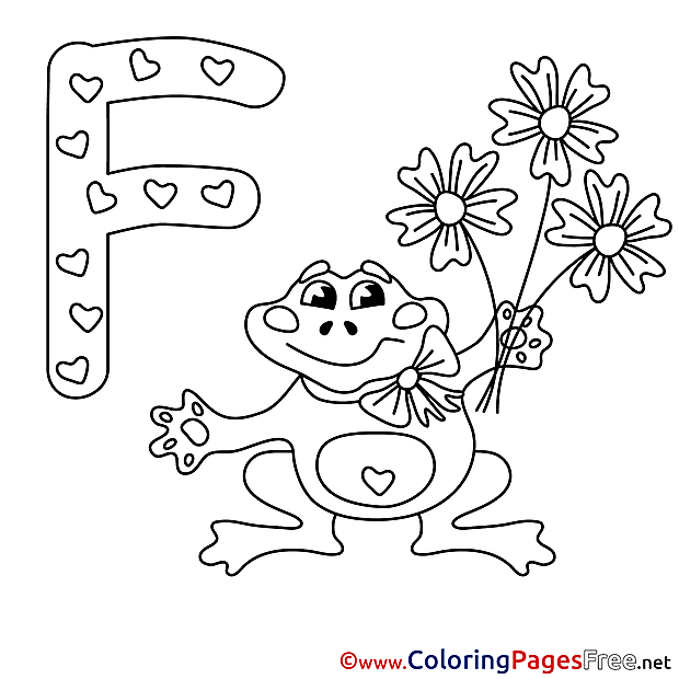 Frog Kids Alphabet Coloring Pages