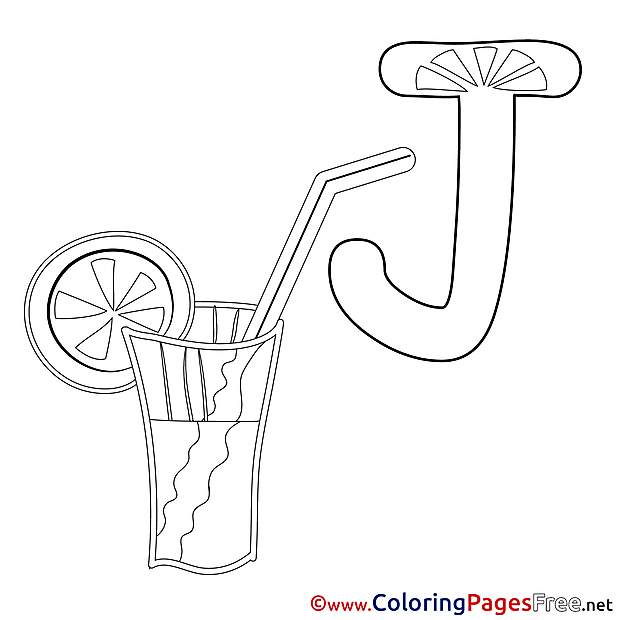 Juice Kids Alphabet Coloring Page