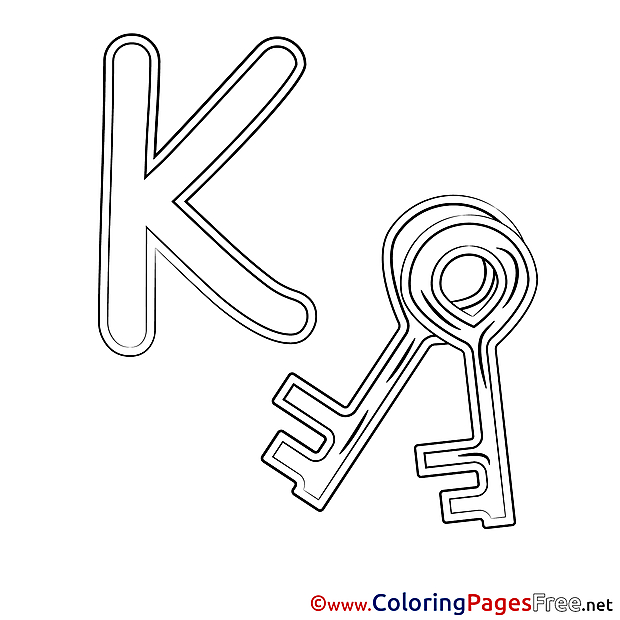 Key Alphabet Coloring Pages download