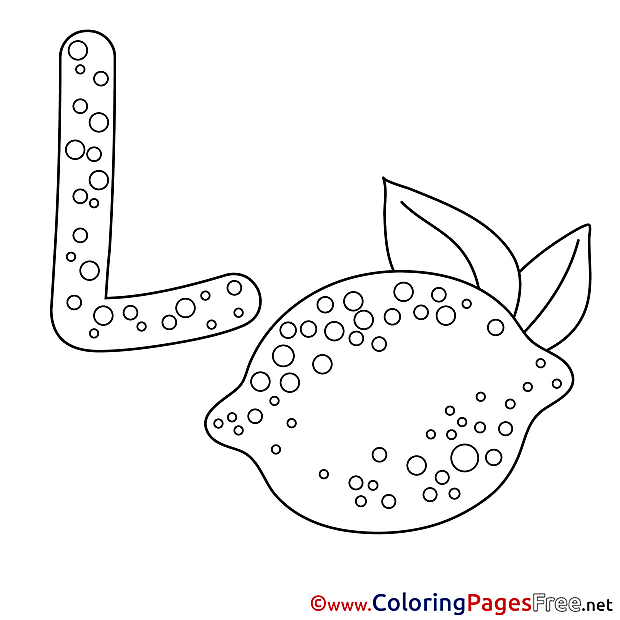 Lemon Colouring Page Alphabet free