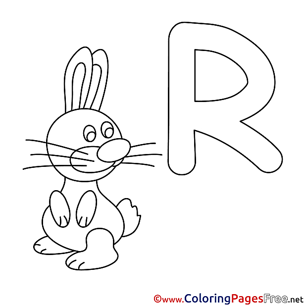Rabbit Alphabet free Coloring Pages