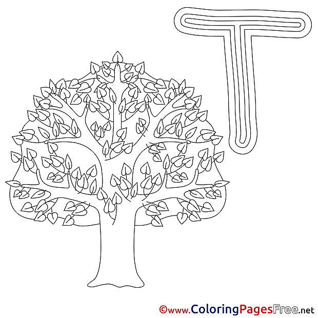 Tree Coloring Pages Alphabet