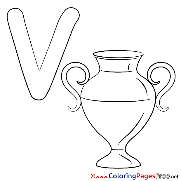 Vase Alphabet Coloring Pages free