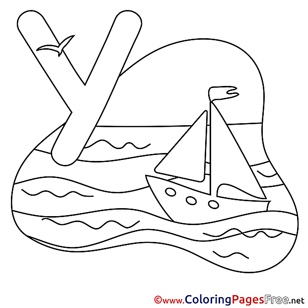 Yacht download Alphabet Coloring Pages