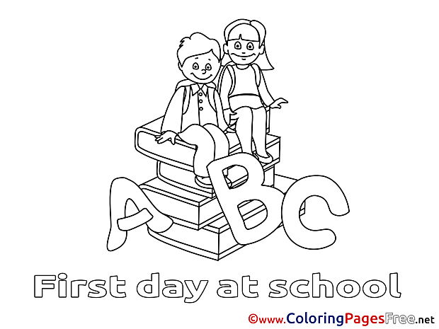 Alphabet School Colouring Sheet download free