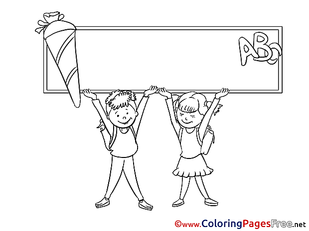 Alphabet School download printable Coloring Pages