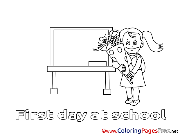 Chalkboard Girl Coloring Sheets download free