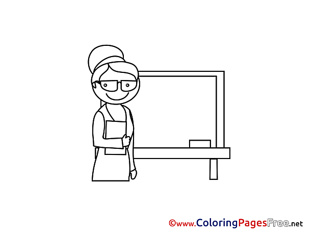 Chalkboard Teacher for Children free Coloring Pages