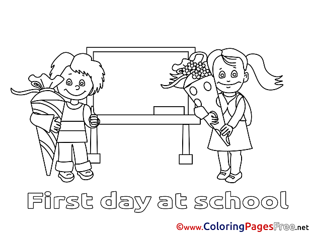Classroom Pupils Kids free Coloring Page