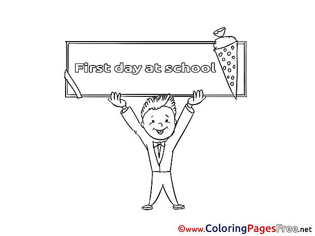 First Day at School Coloring Pages for free