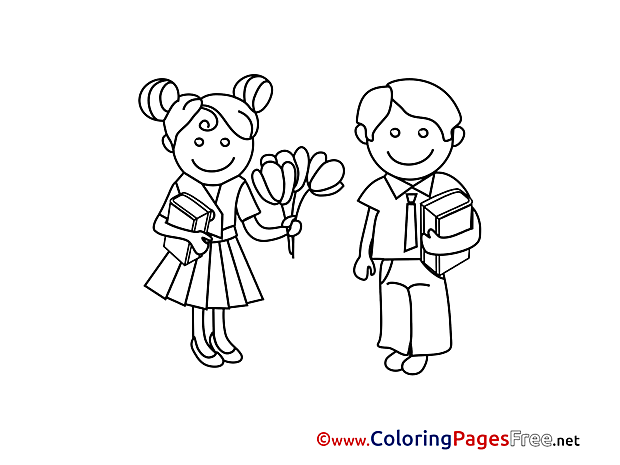 Flowers Kids free Colouring Page download