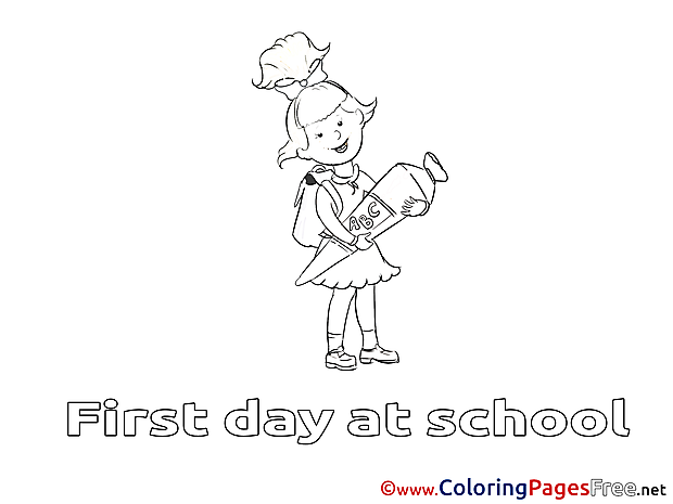 Girl printable Coloring Pages School for free