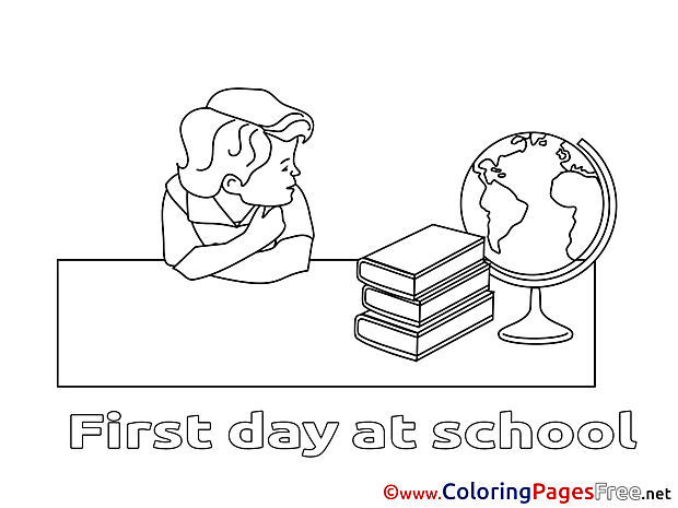 Globe Colouring Sheet download School free