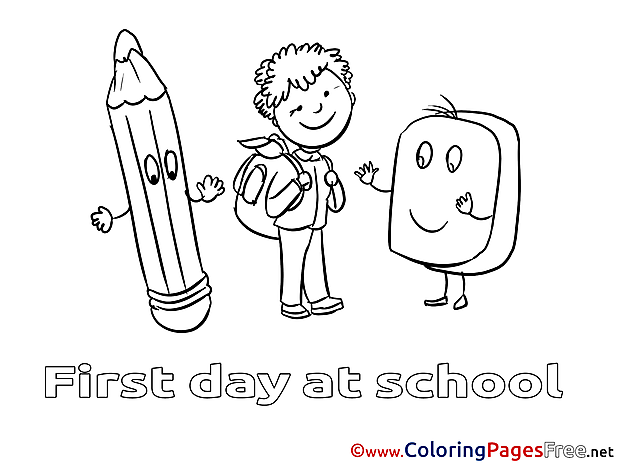 Pencil Kids free Coloring Page