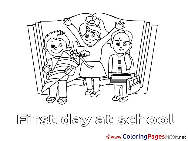 Pupils School Children Coloring Pages free