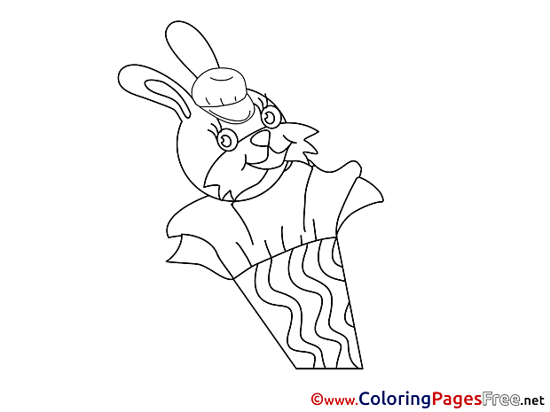 Rabbit School for Kids printable Colouring Page