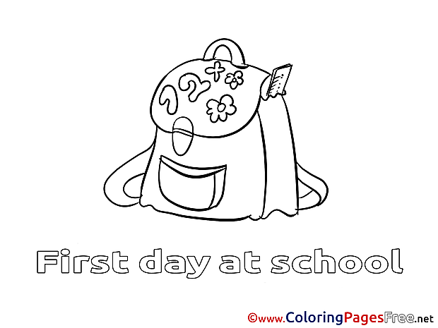 Schoolbag printable Coloring Sheets download