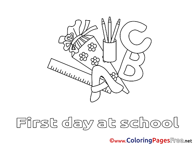 Supplies for Children School free Coloring Pages