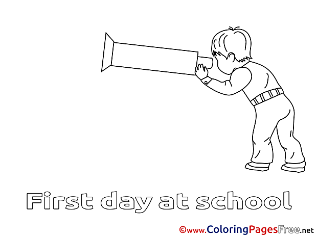Telescope Boy School Coloring Sheets download free