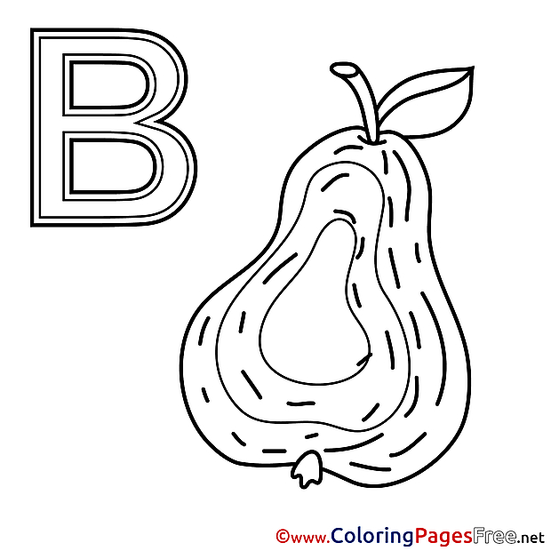 Birne printable Alphabet Coloring Sheets