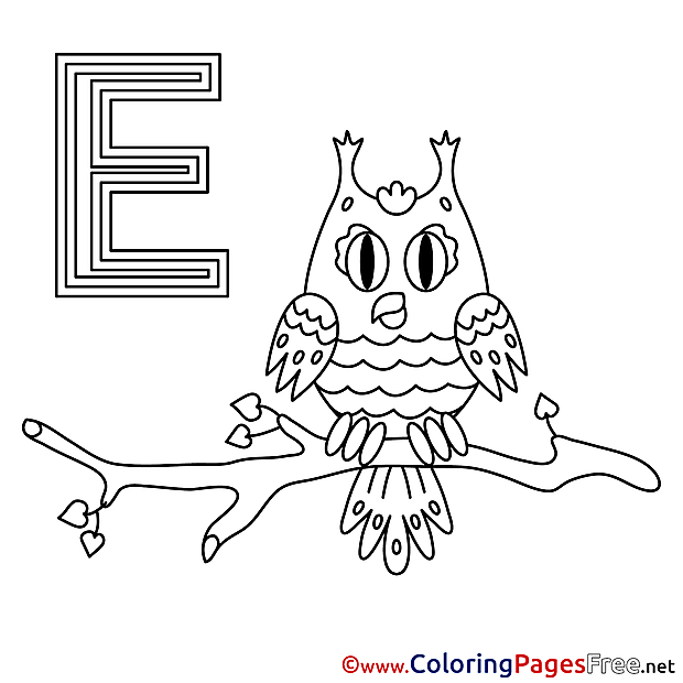 Eule Alphabet Coloring Pages free