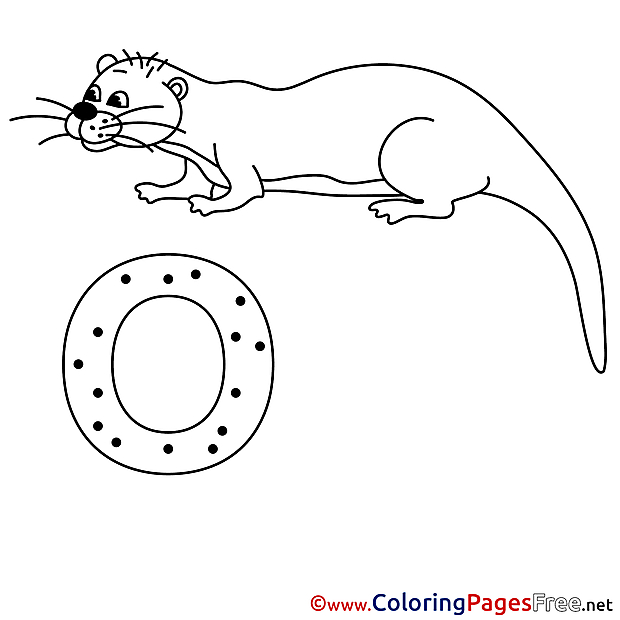 Otter free Alphabet Coloring Sheets