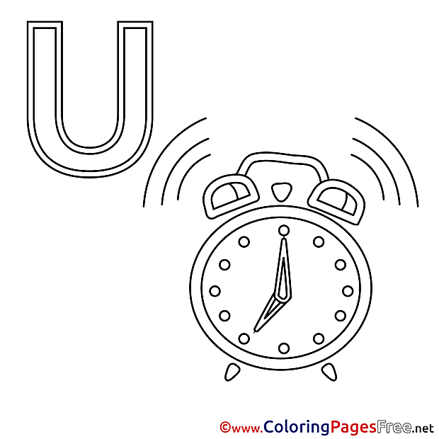 Uhr Alphabet Coloring Pages free