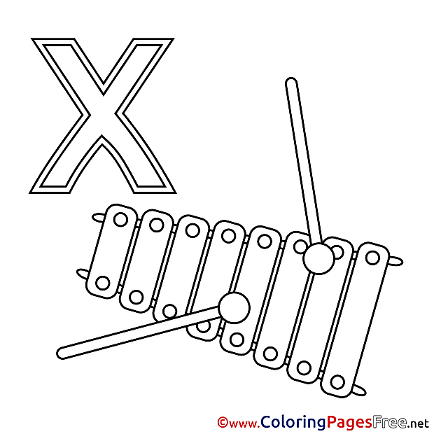 Xylophon download Alphabet Coloring Pages