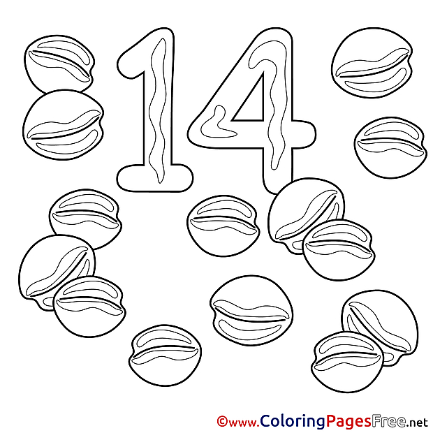14 Nuts free Numbers Coloring Sheets