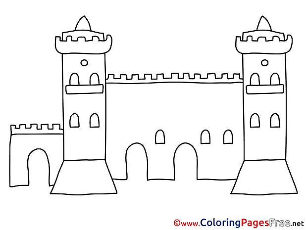 Castle Children download Colouring Page