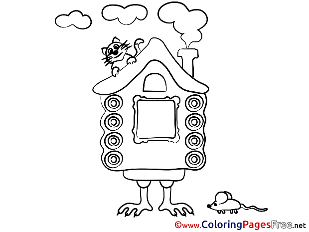 Hut on Chicken Legs Coloring Sheets download free