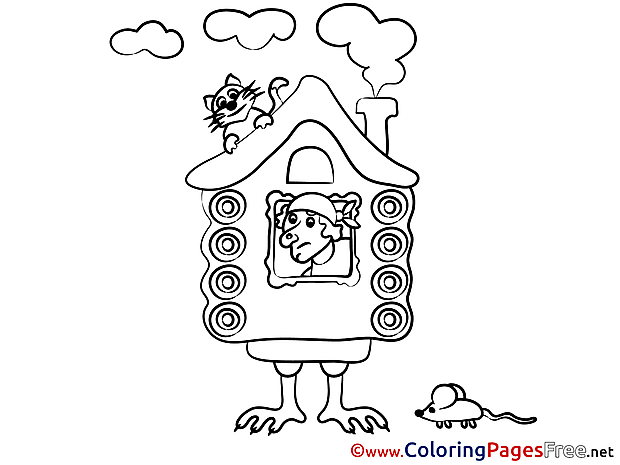 Hut on Chicken Legs download printable Coloring Pages