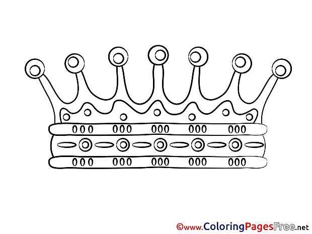 Kids free Crown Coloring Page