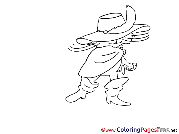 Puss in Boots for Kids printable Colouring Page