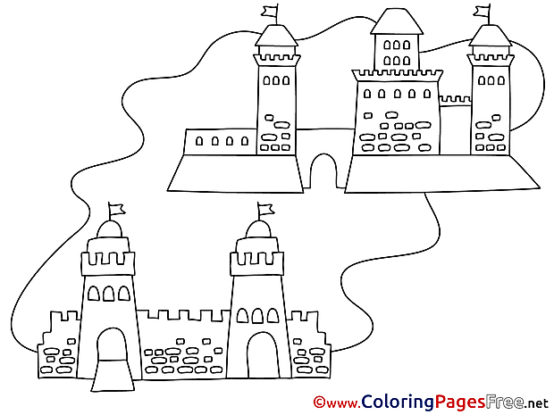 Towers download Colouring Sheet free