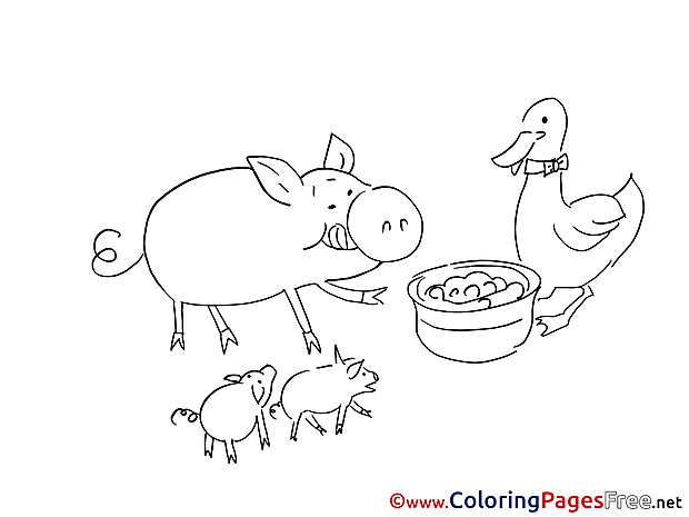 Animals Children download Colouring Page