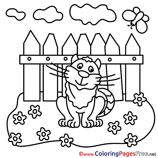 Cat free Colouring Page download