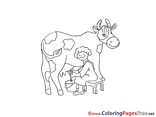 Cow download Colouring Sheet free